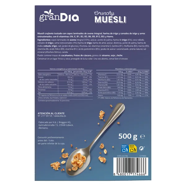 Muesli extra Gran Dia caja 500 g 4