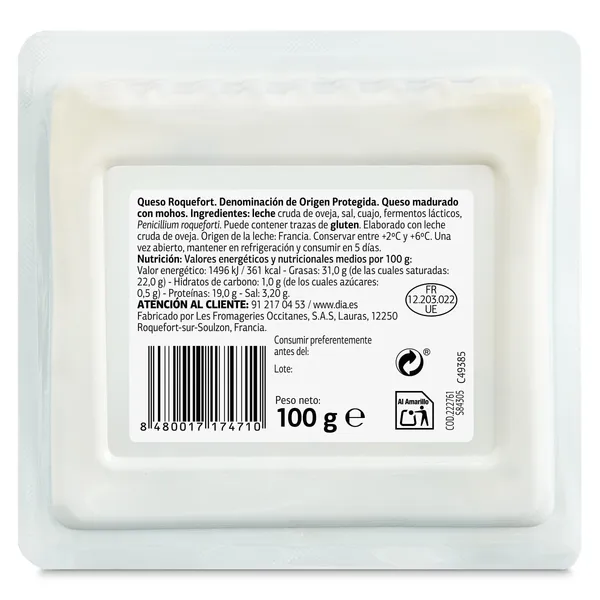 Queso roquefort Dia Selección Mundial 100 g 3