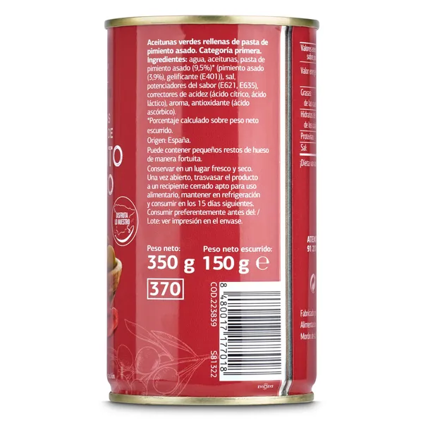 Aceitunas rellenas de pimiento Dia Vegecampo 150 g 3
