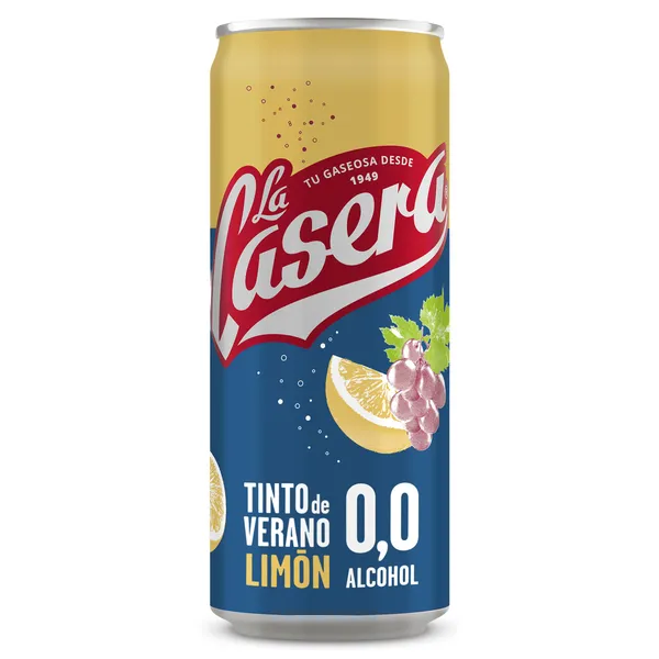Tinto de verano sin alcohol con limón La casera 33 cl 2