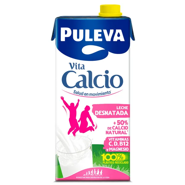 Leche desnatada calcio Puleva pack 6 x 1 L 2