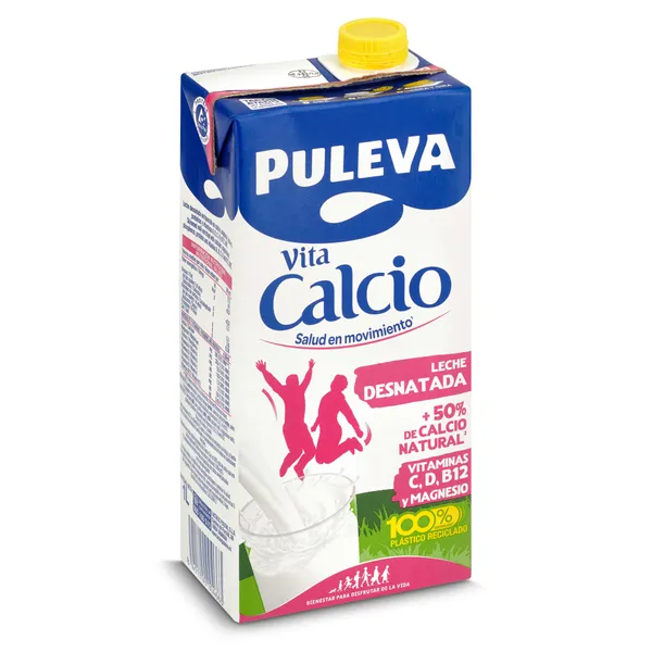 Leche desnatada calcio Puleva pack 6 x 1 L 3
