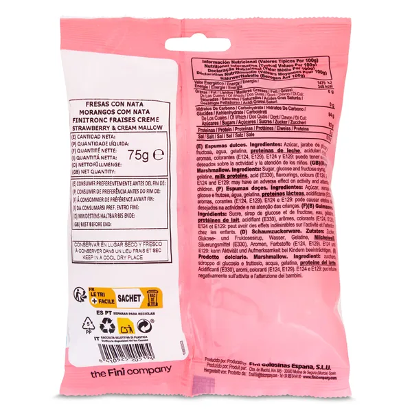 Golosinas de fresas con nata Fini 75 g 3