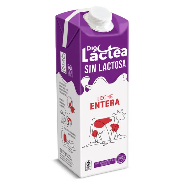 Leche entera sin lactosa Dia Láctea 1 L 3
