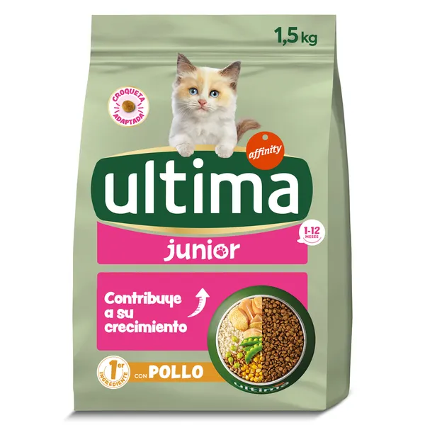 Alimento para gatos junior con pollo Ultima bolsa 1.5 kg