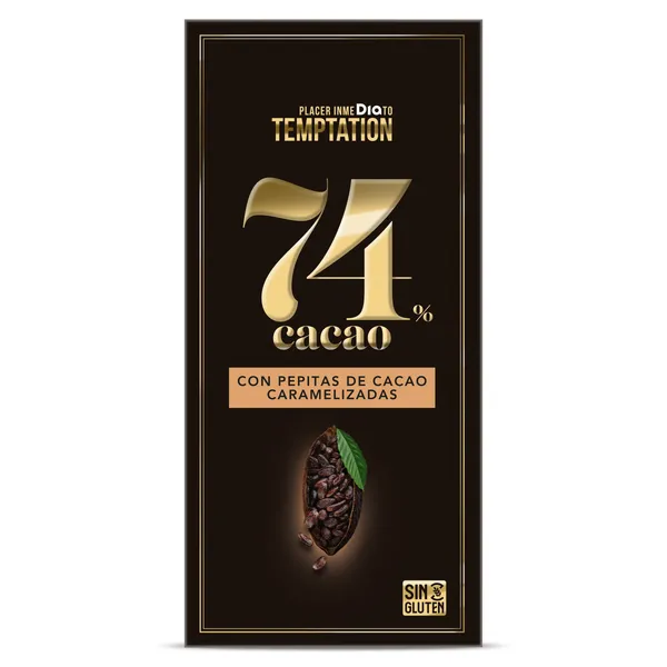 Chocolate negro 74% con cacao caramelizado Dia Temptation 100 g 2