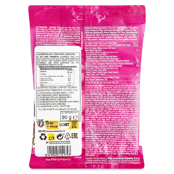 Golosinas calaveras Fini bolsa 90 g 2