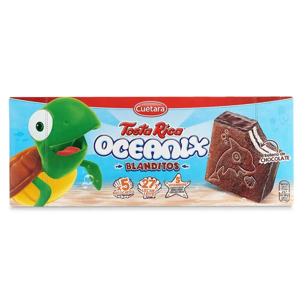 Bizcochitos rellenos de leche y chocolate Cuétara Tostarica caja 160 g 2