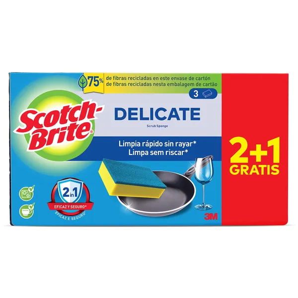 Estropajo universal azul Scotch brite bolsa 3 unidades