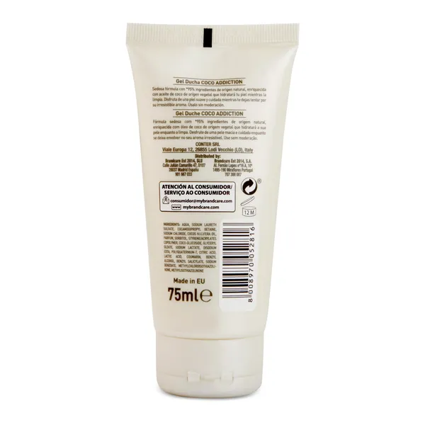 Gel de ducha coco formato viaje Natural Honey tubo 75 ml 2