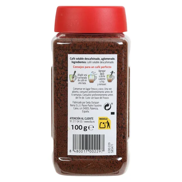 Café soluble descafeinado Dia Cafetería 100 g 3