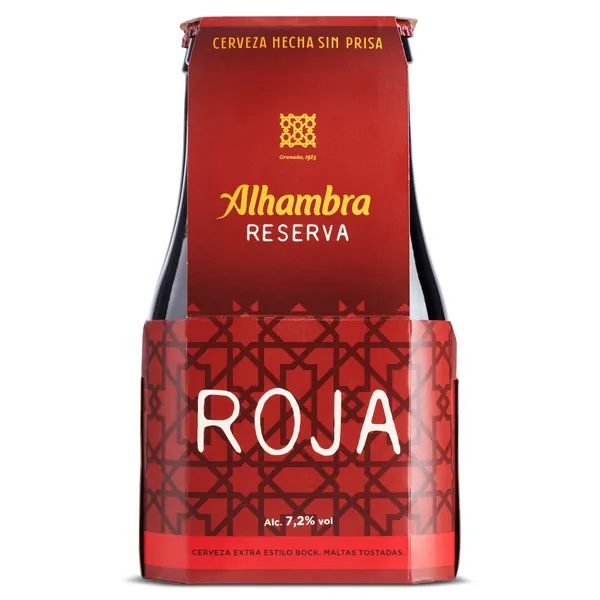 Cerveza roja reserva Alhambra botella 4 x 33 cl 2