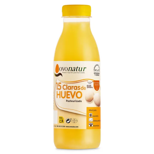 Claras de huevo pasteurizadas Ovonatur botella 500 ml 2