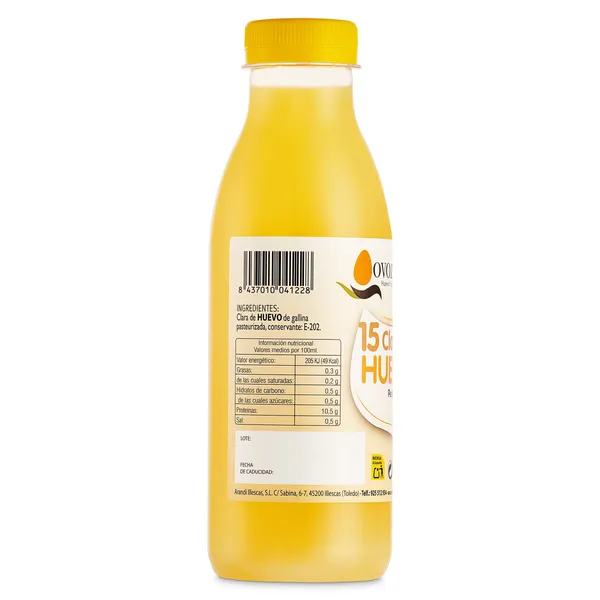 Claras de huevo pasteurizadas Ovonatur botella 500 ml 3