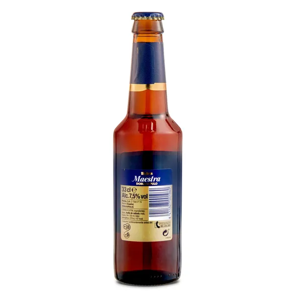 Cerveza tostada doble lúpulo Mahou Maestra botella 33 cl 2
