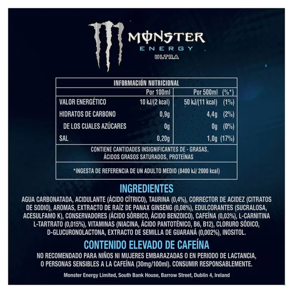 Monster ultra white zero 500 ml 3