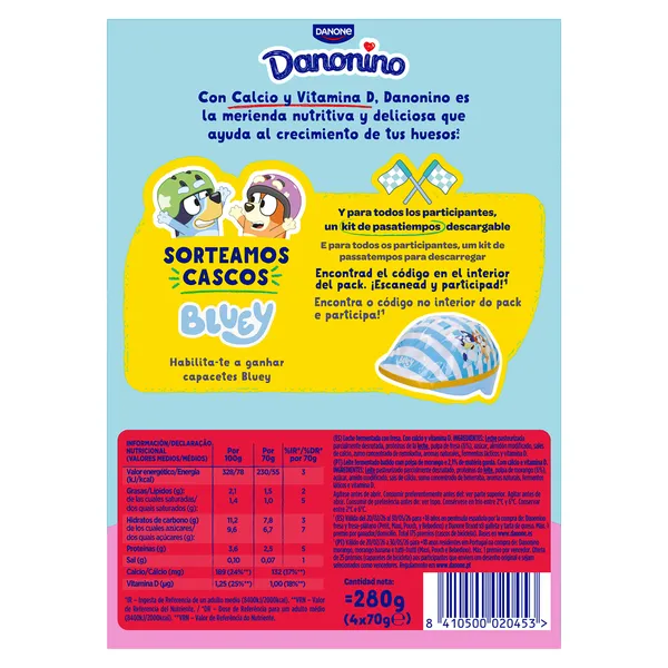 Yogur de fresa líquido Danonino 4 x 70 g 5