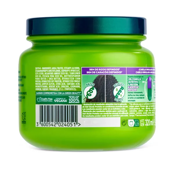Mascarilla hidra rizos cabello rizo u ondulado Fructis bote 320 ml 2