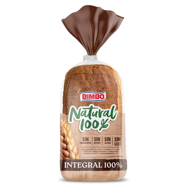 Pan de molde natural 100% integral Bimbo bolsa 360 g