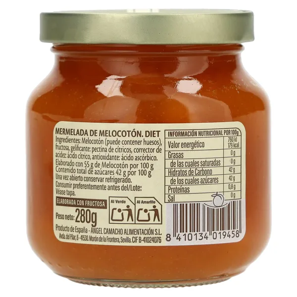 Mermelada de melocotón diet La vieja fabrica frasco 280 g 3