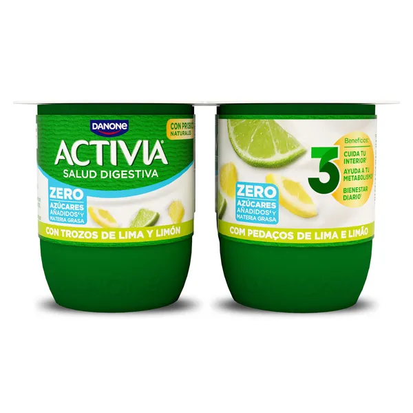 Bífidus desnatado con lima y limón Activia pack 4 x 120 g 2