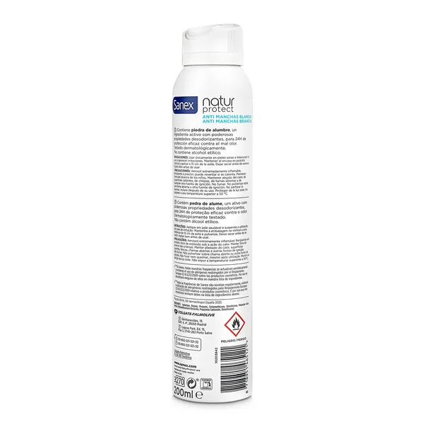 Desodorante piedra de alumbre antimanchas Sanex Natur Protect spray 200 ml 2