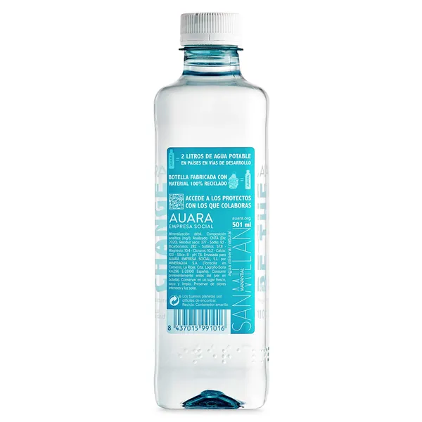 Agua mineral natural Auara botella 50 cl 2