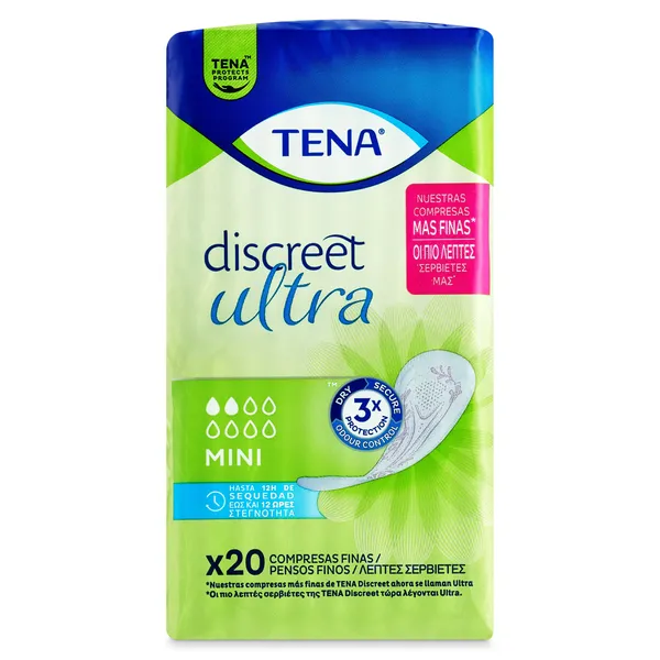 Compresas incontinencia mini discreet ultra Tena bolsa 20 unidades 2