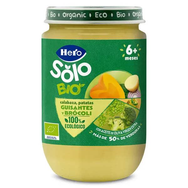 Crema de calabaza y puré de patatas 100% ecológica Hero frasco 190 g 2
