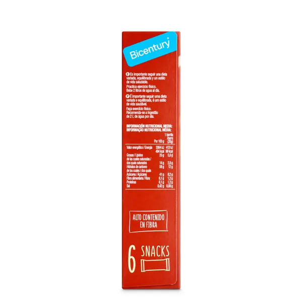 Barritas de cereales y cacao bañadas en chocolate con leche Bicentury 120 g 3