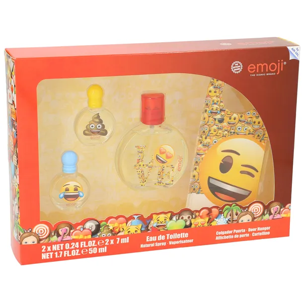 Colonia grande más dos colonias pequeñas más colgador puerta Emoji estuche 1 unidad