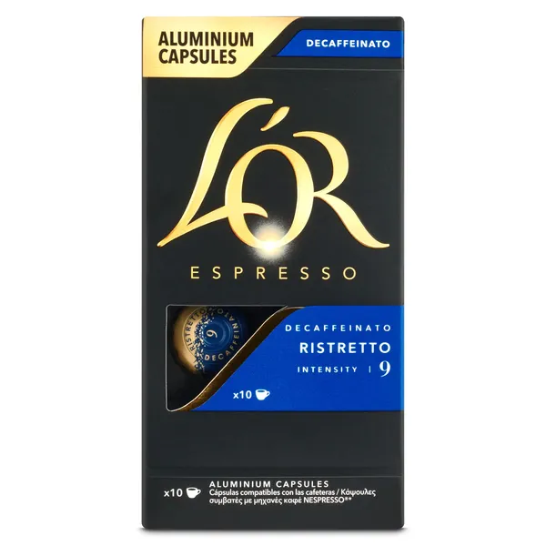 Café en cápsulas espresso ristretto descafeinado L'Or caja 10 unidades 2