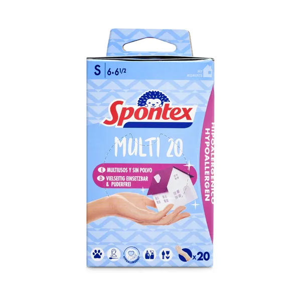 Guantes desechables talla S Spontex bolsa 20 unidades 2