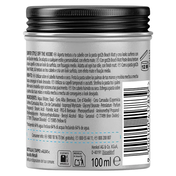 Pasta mate fijadora beach boy Got2b bote 100 ml 2