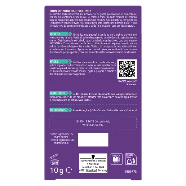 Polvo texturizante y volumen Got2b frasco 10 g 2