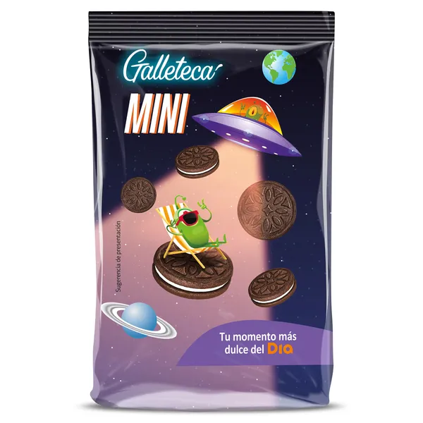 Mini galletas de cacao rellenas de crema Galleteca de Dia 100 g 2