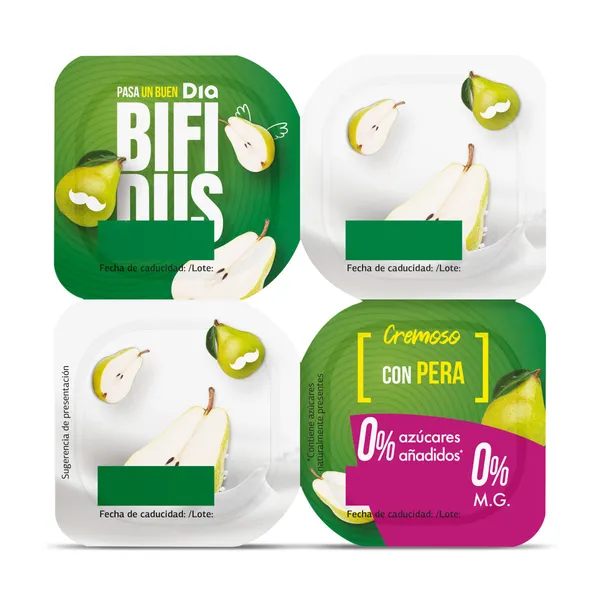 Cremoso desnatado con pera Bífidus Dia pack 4 x 125 g 2
