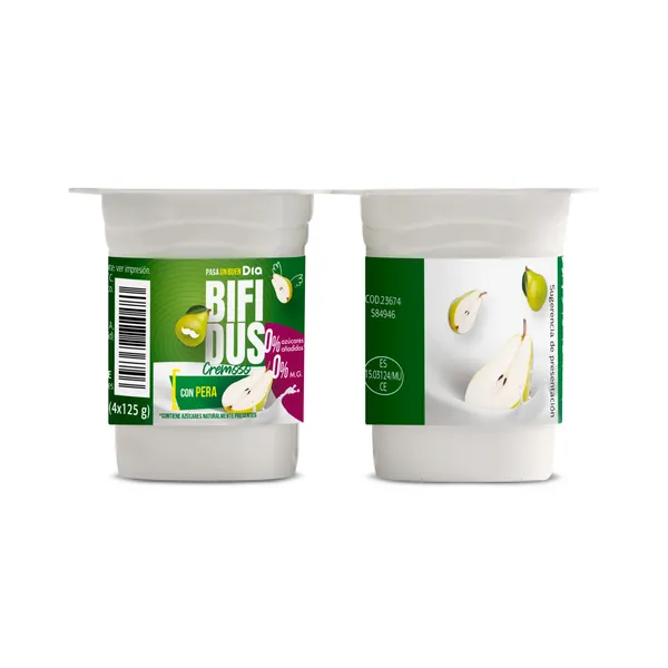 Cremoso desnatado con pera Bífidus Dia pack 4 x 125 g 3