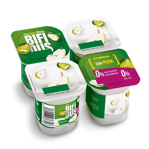 Cremoso desnatado con pera Bífidus Dia pack 4 x 125 g