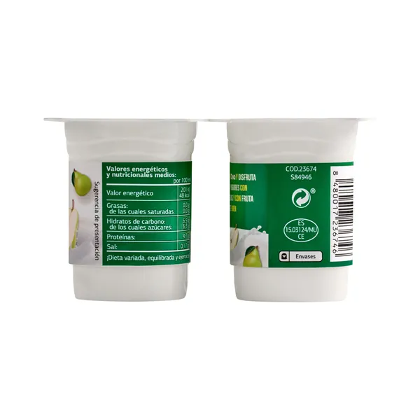 Cremoso desnatado con pera Bífidus Dia pack 4 x 125 g 4