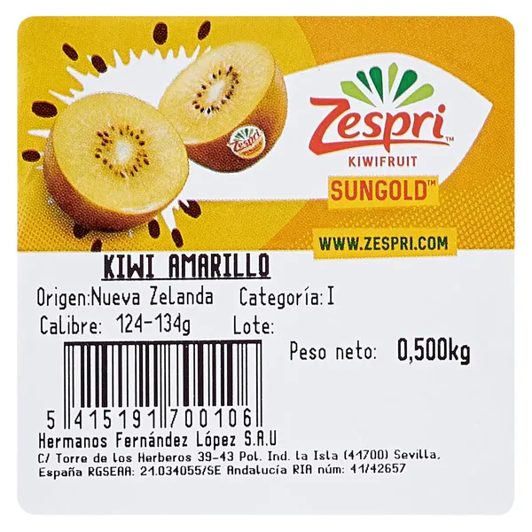 Kiwi amarillo Zespri bandeja 500 g 3