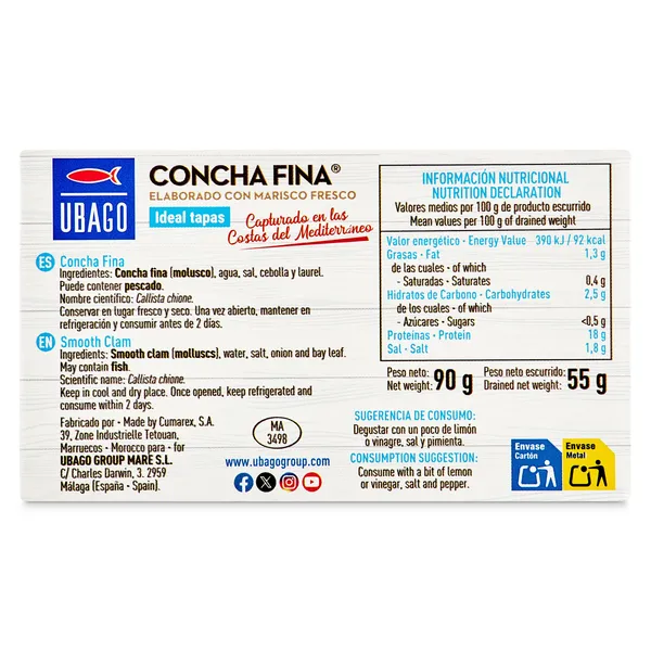 Concha fina al natural Ubago   lata 55 GR 3