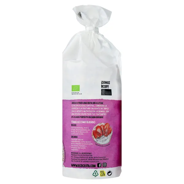 Tortitas de arroz y quinoa Ecocesta bolsa 120 g 3