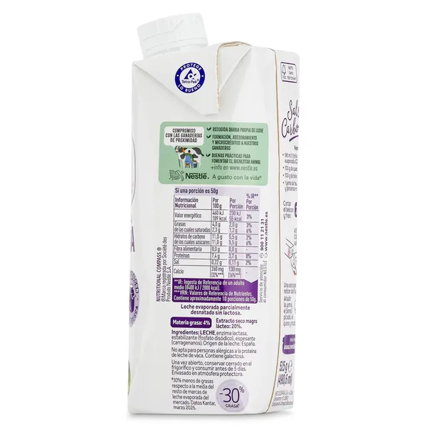 Leche evaporada sin lactosa Ideal 525 g 3