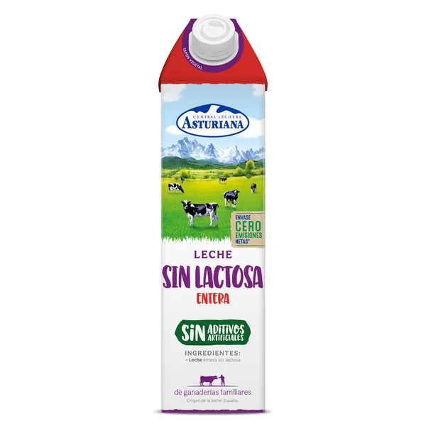 Leche entera sin lactosa Central Lechera Asturiana pack 6 x 1 l 2