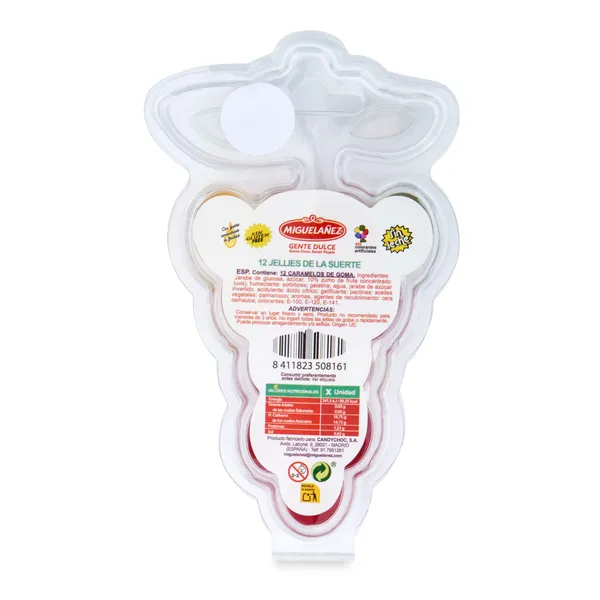 Caramelo de goma uvas de la suerte Migueláñez blister 25 g 2