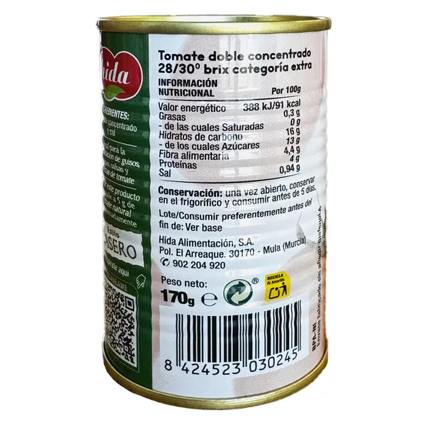 Tomate doble concentrado Hida 170 g 3