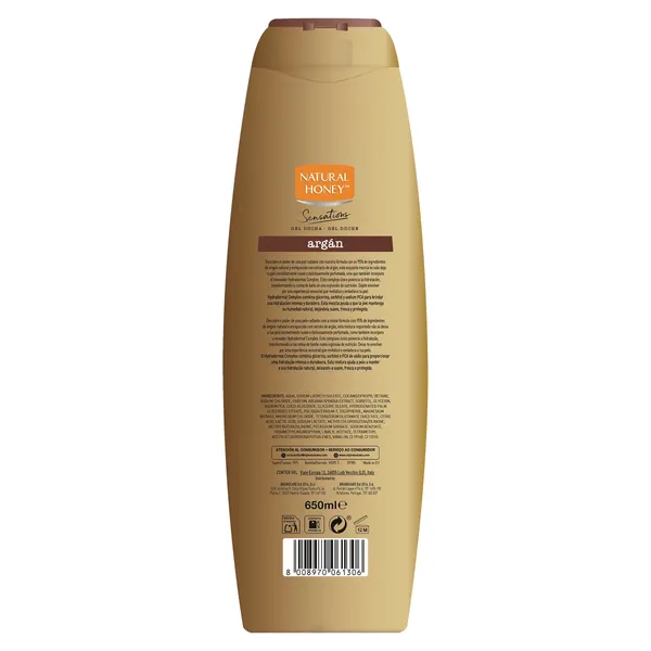 Gel de ducha elixir de argán Natural Honey 650 ml 3