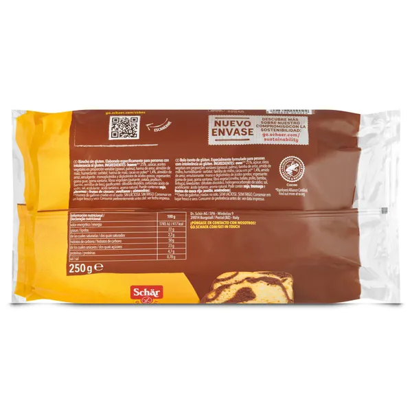 Bizcocho marmolado sin gluten Dr. Schar bolsa 250 g 2