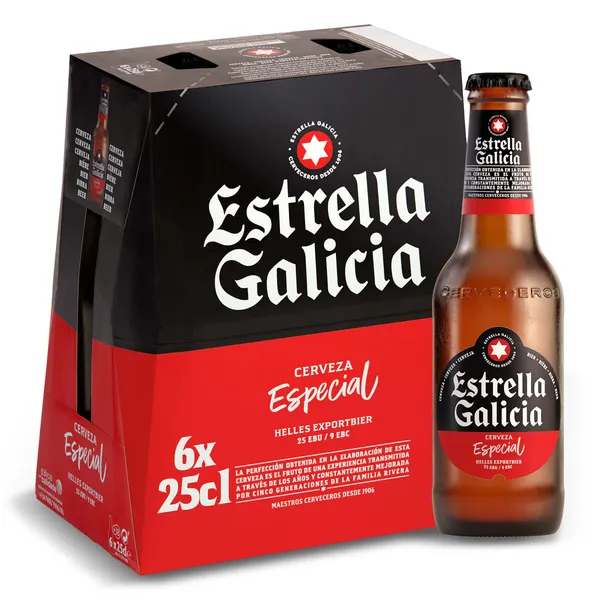 Cerveza Estrella Galicia pack 6 x 25 cl 2